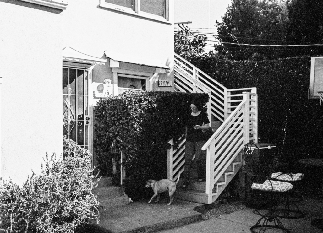 Exterior entrance and backyard of the Glassell Park property